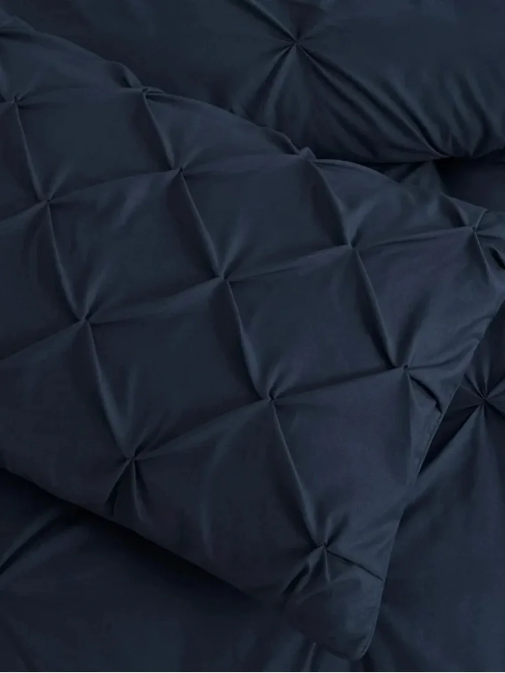 Navy Pintuck king 3 piece Comforter Set